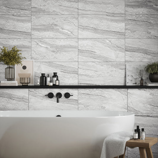 Grey Matt - Arden Smooth Water Resistant Ceramic Wall Tile