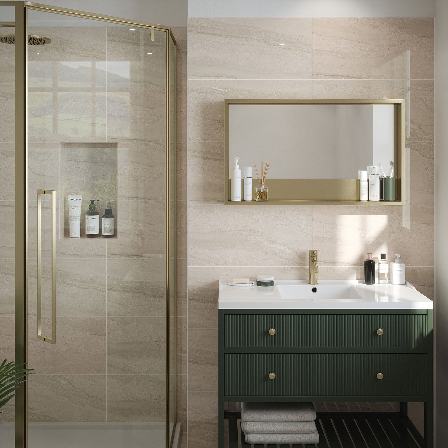 Beige Gloss - Arden Smooth Ceramic Wall Tile Sample