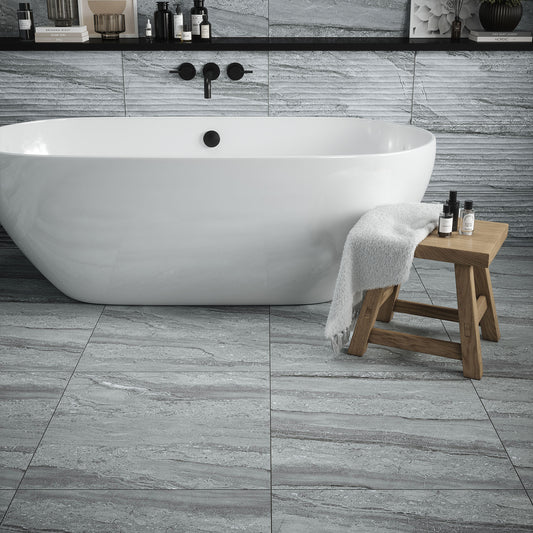 Grey Matt - Arden Smooth Waterproof Porcelain Wall & Floor Tile