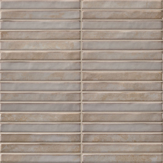Grey Gloss - Elara Smooth Linear Ceramic Wall Tile Sample