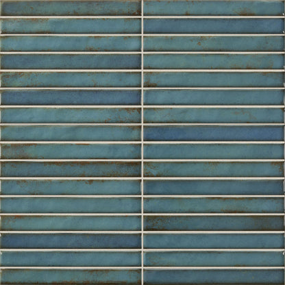 Turquoise Gloss - Elara Smooth Linear Ceramic Wall Tile