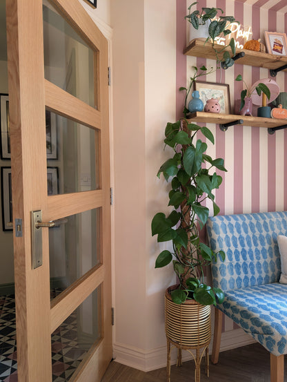 Oak Internal Fully Finished Shaker 4 Light Clear Glass Door