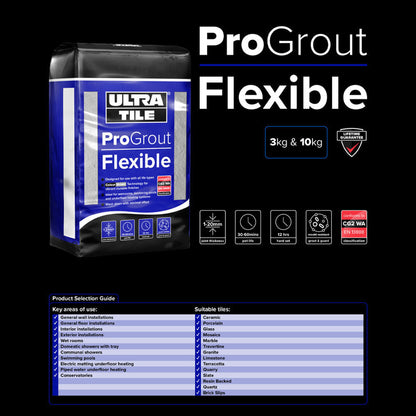 Silver Grey - Ultra ProGrout 3kg Flexible Wall &amp; Flooring Grout