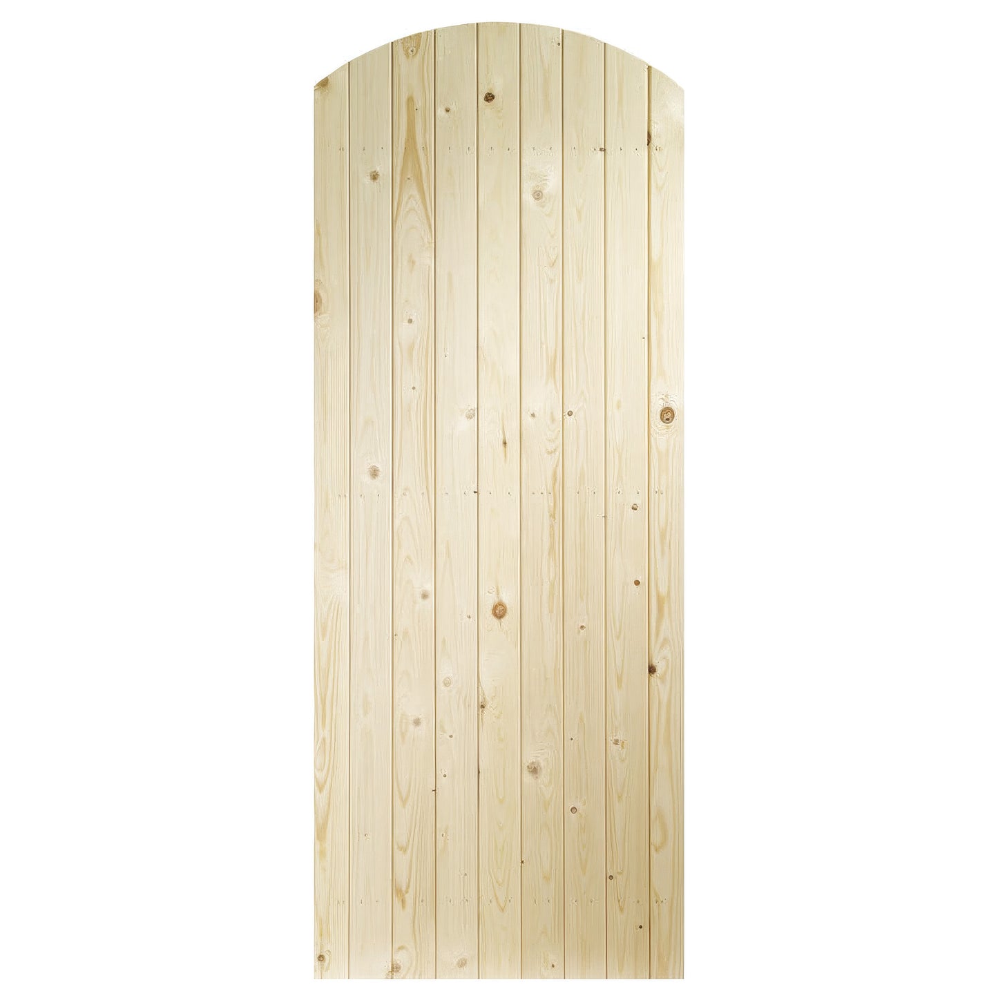 External Solid Knotty Pine Unfinished Ledged & Braced Arched Gate