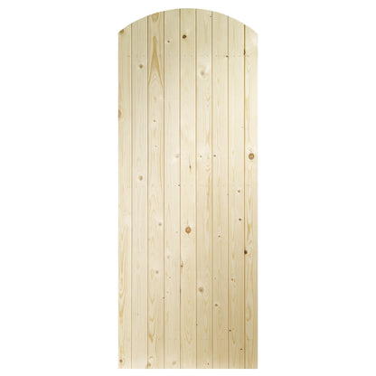 External Solid Knotty Pine Unfinished Ledged & Braced Arched Gate