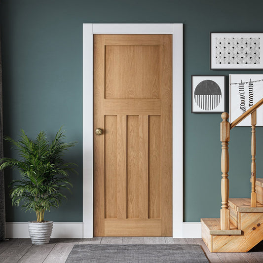 Oak Internal Unfinished 1930's DX 4 Panel Made-to-Measure Door (120457)