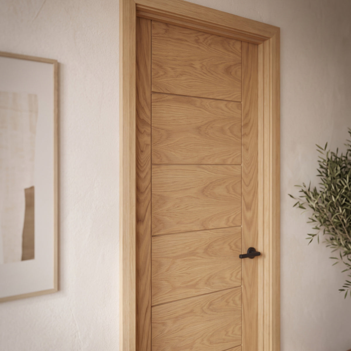 Oak Fully Finished Pedrena 7 Panel FD30 Internal Fire Door
