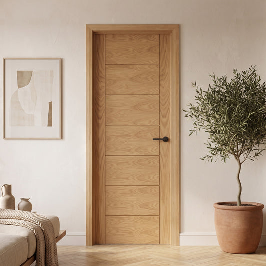 Oak Internal Fully Finished Pedrena 7 Panel Door