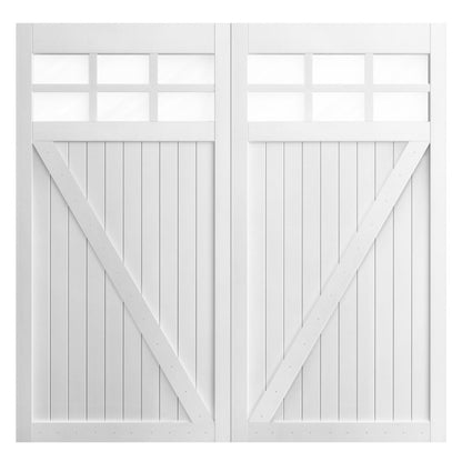 External White Painted Composite Obscure Glass Garage Door (121039)