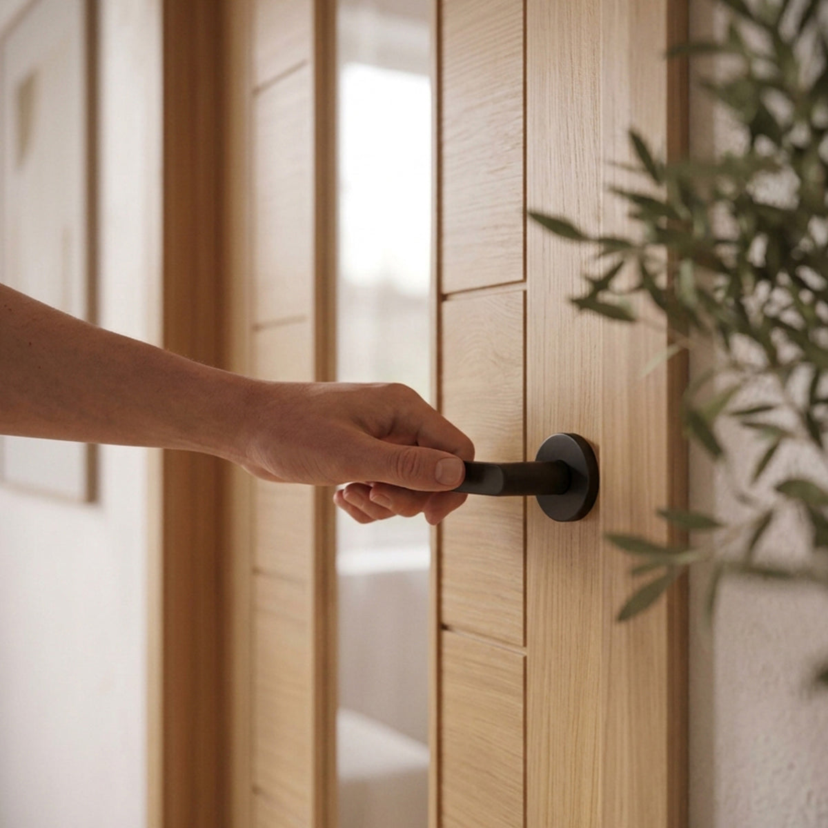 Oak Fully Finished Pedrena 1 Light Frosted Glass Made-to-Measure Internal Door
