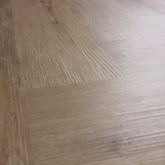 Burnaby Oak - Foundation Herringbone SPC 2mm UV Coated Luxury Vinyl Sample