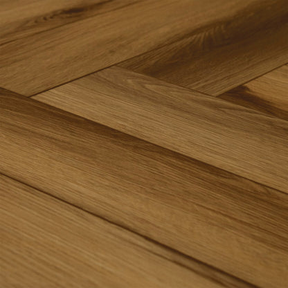 Quesnel Oak - Foundation Herringbone LVT 5mm Anti-Microbial UV Coated Rigid Core Vinyl Flooring (123002)