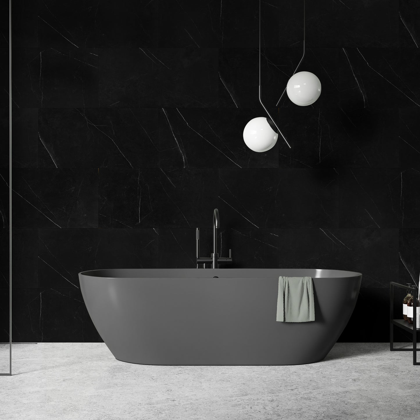 Black Marble - Luxe Vision SPC 4mm UV Resistant Coating Wall Panelling Sample - LT-4011 (SKU-345283)