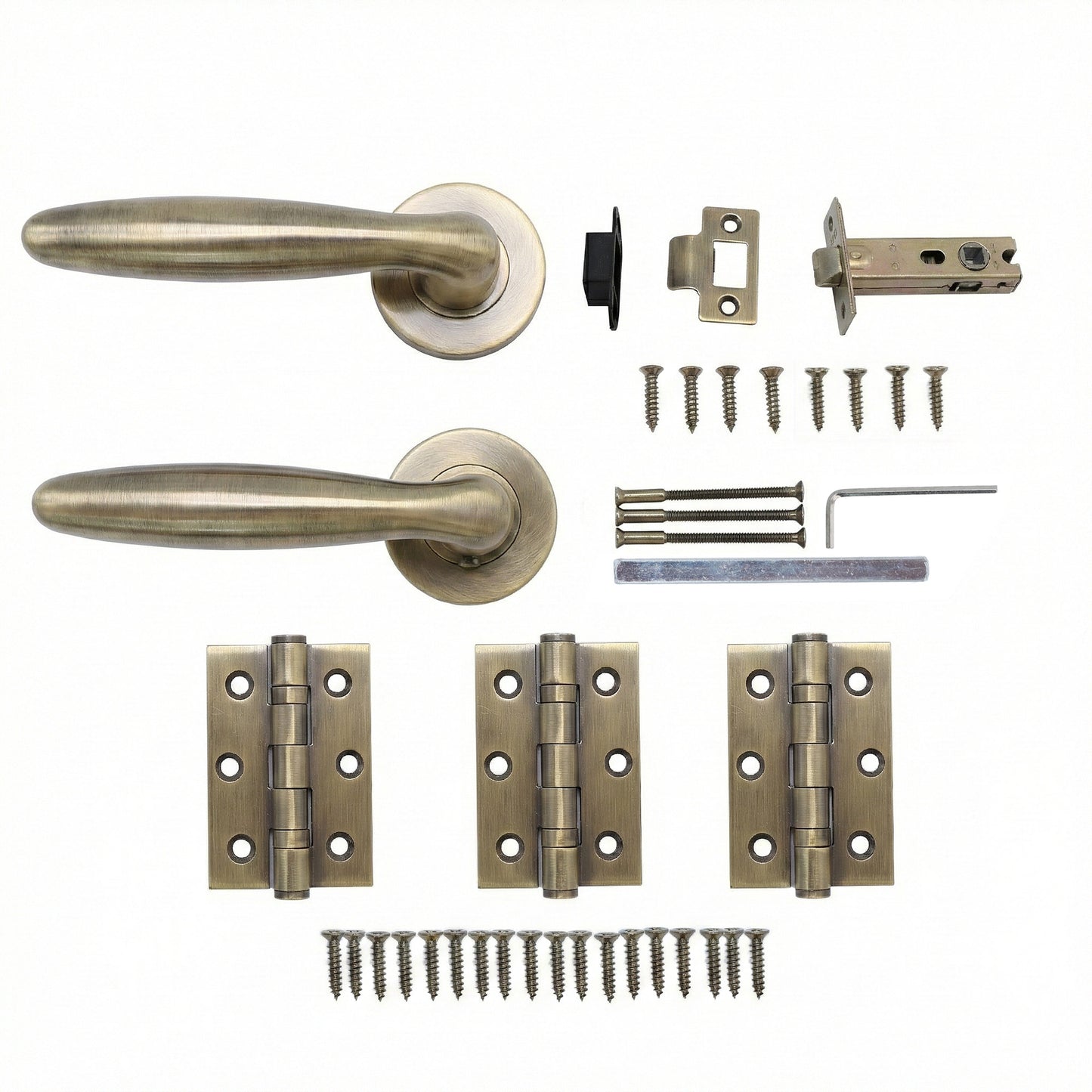 Superior Sirius Lever on Round Rose Handle Set - Antique Brass (123484)