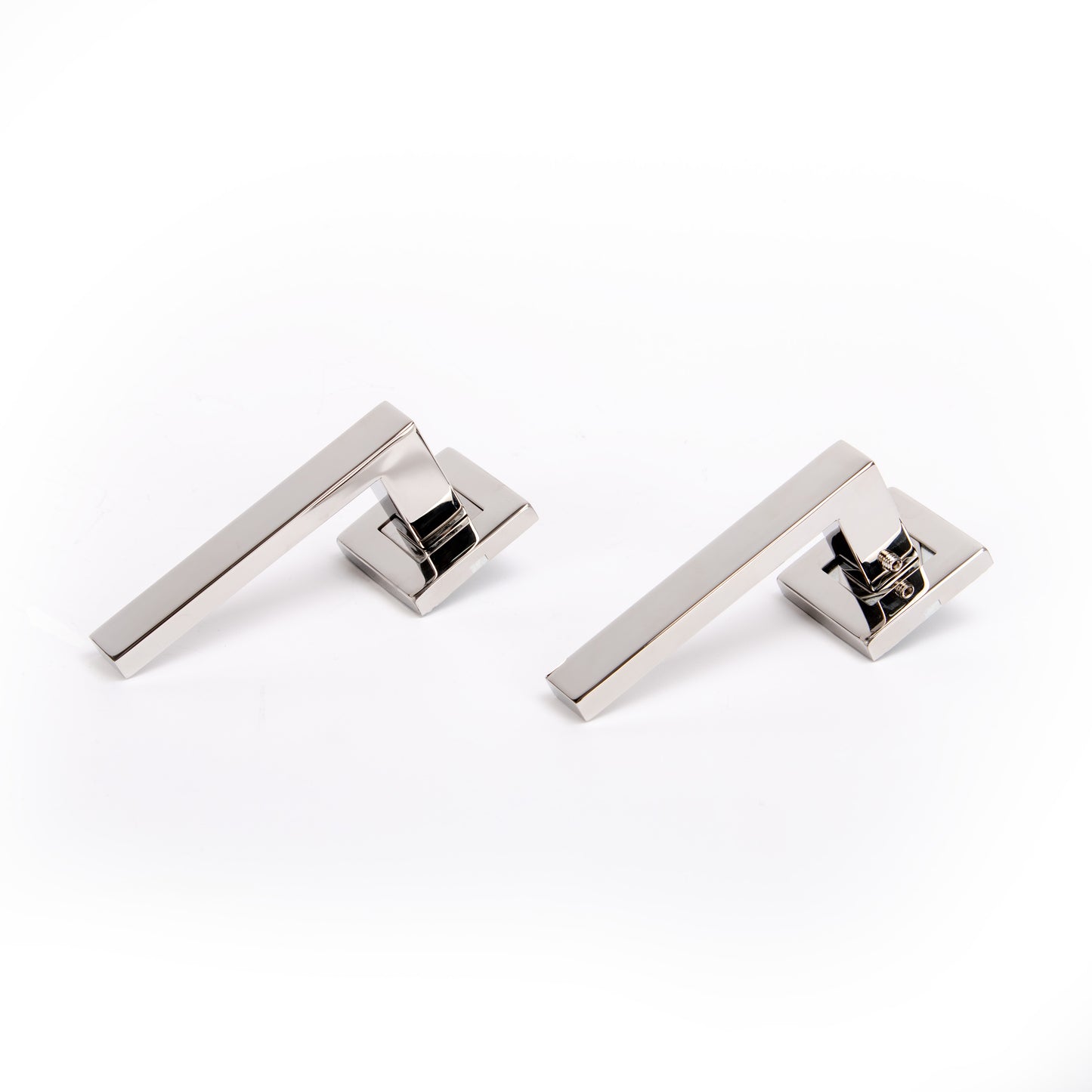 Superior Callisto Lever on Square Rose Handle Set - Polished Stainless Steel (123487)