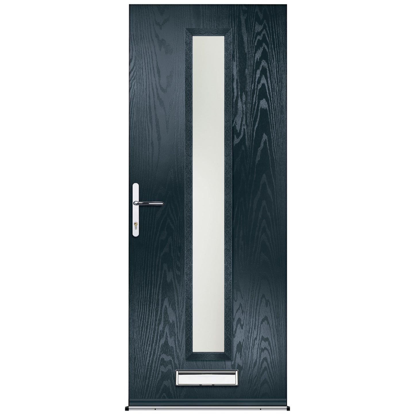 Fryton Anthracite Pre-Hung Satin Obscure Glass Composite Front Door Set