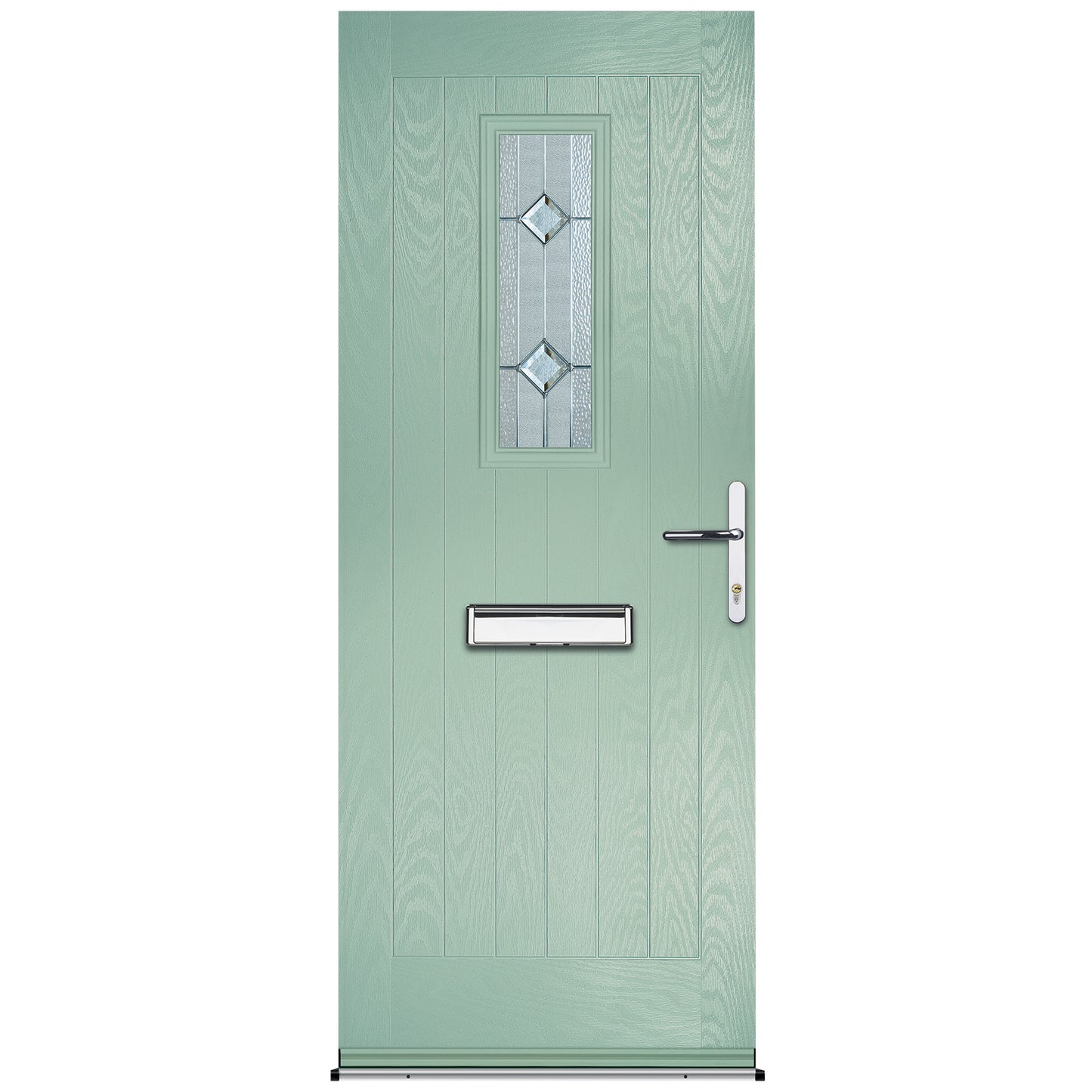 Goswell Chartwell Green Pre-Hung Venice Glass Composite Front Door Set