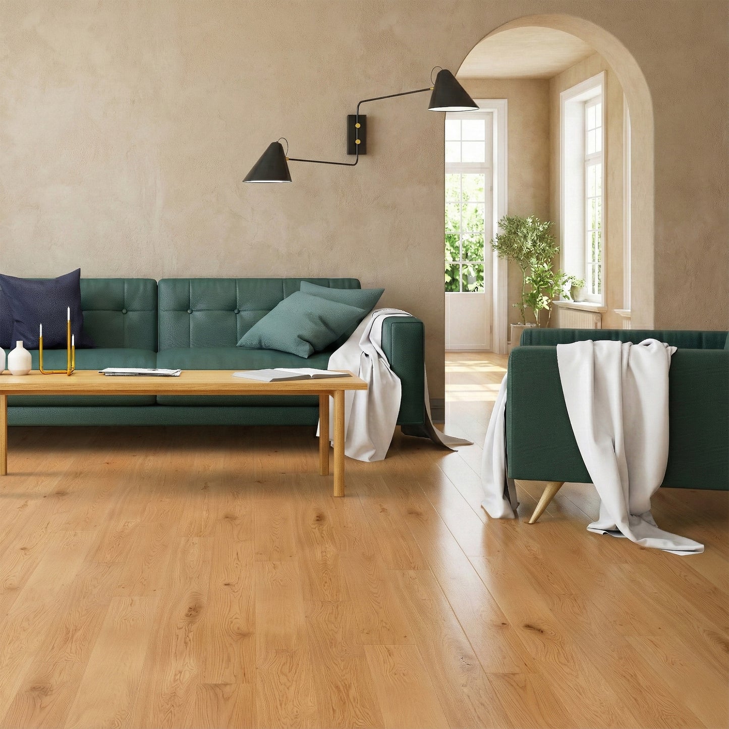 Natural Oak - 12mm UV Lacquered Sample (LIBEO12x125)