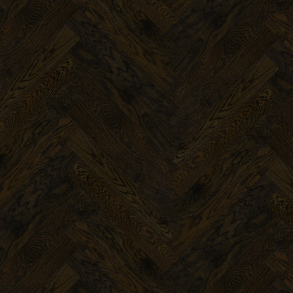 Dark Oak - Herringbone 18mm Brushed and Oiled Solid Real Wood Flooring