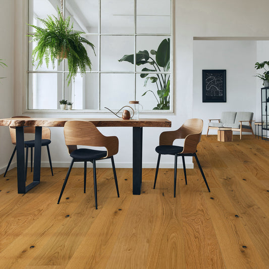 Rustic Oak - 14mm Brushed Natural Oiled Engineered Real Wood Flooring (LIBEO14x190CLICK)