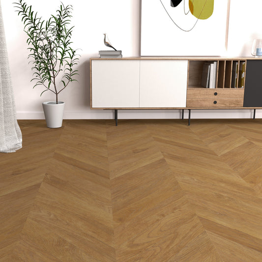 Natural Chevron - Masterpieces Water-Resistant 8mm Matt Laminate Flooring
