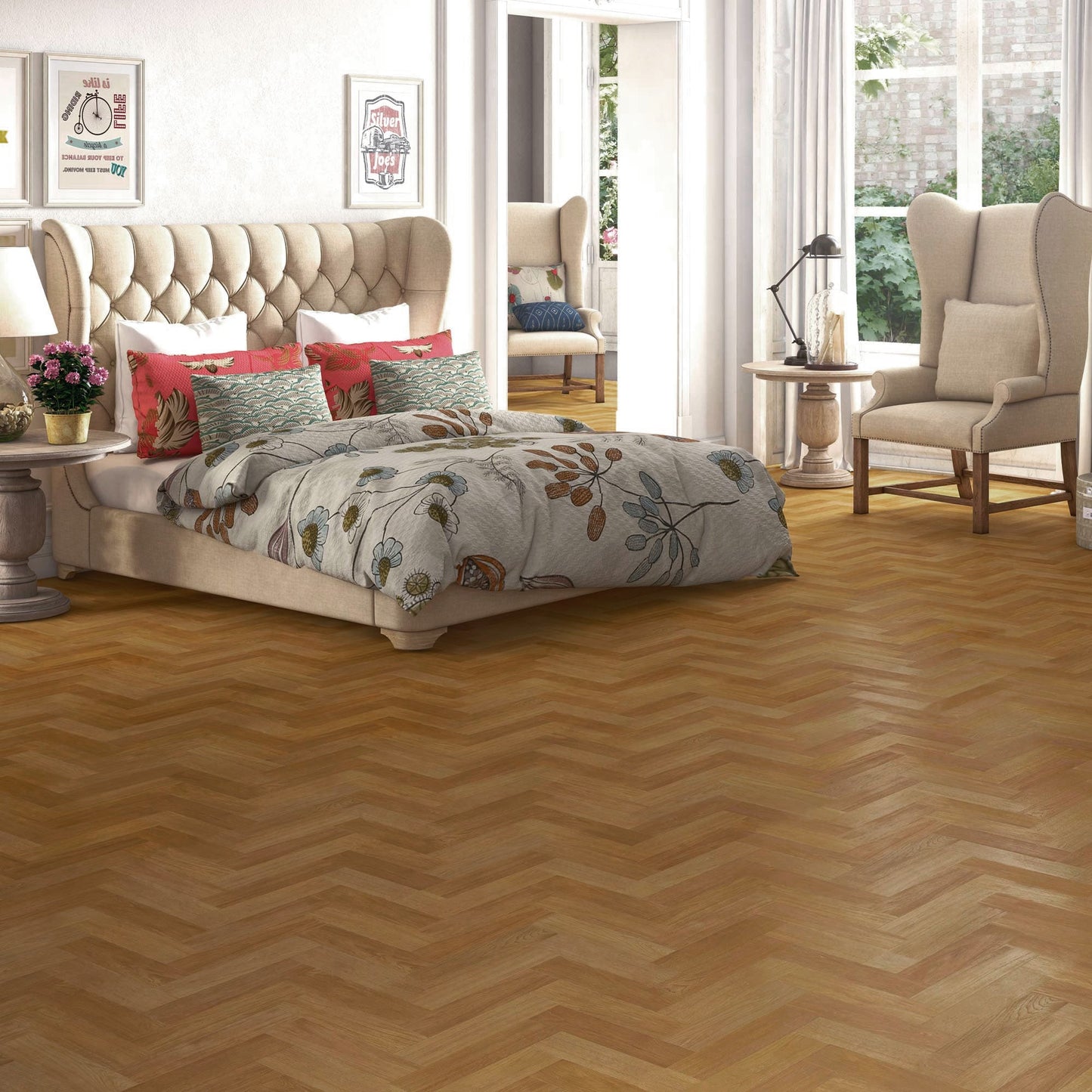 Natural Herringbone - Masterpieces Water-Resistant 8mm Matt Laminate Sample