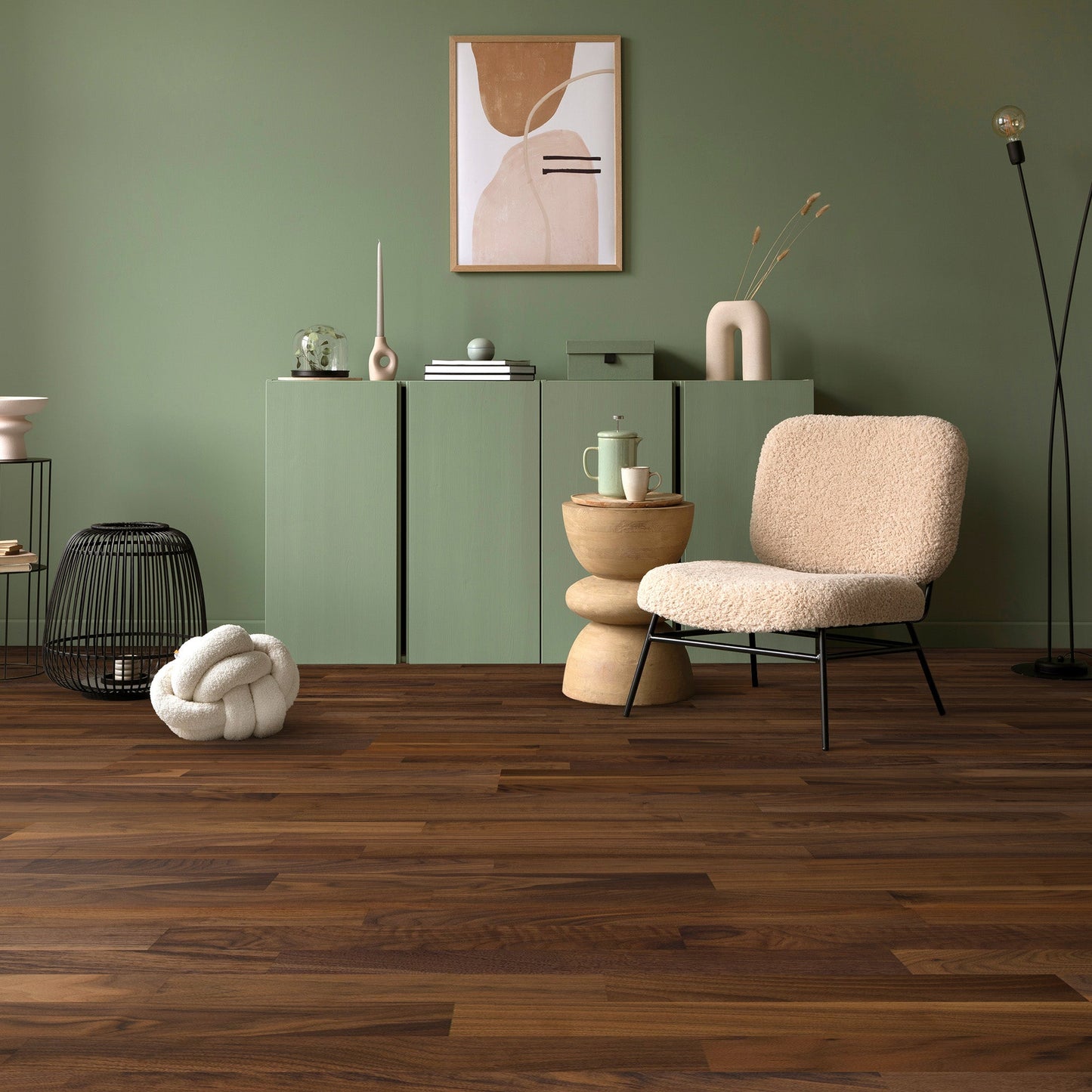 American Walnut - 13mm 3-Strip Engineered Real Wood Flooring (LIBEWAL13x210)