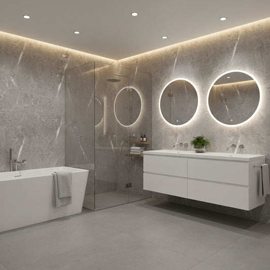 PVC Gloss Shower Wall Panel - Travertine (SP8)