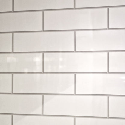 London White Brick - PVC Gloss Waterproof Wall Panelling