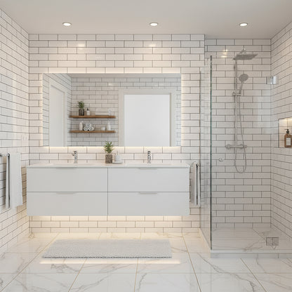 London White Brick - PVC Gloss Waterproof Wall Panelling