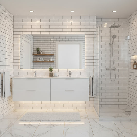 London White Brick - PVC Gloss Waterproof Wall Panelling