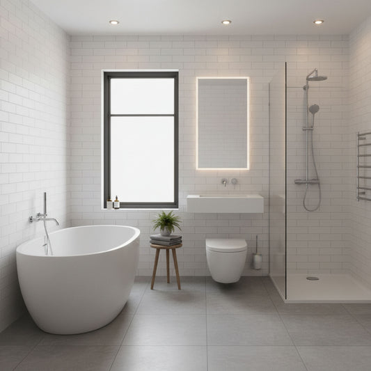 PVC Gloss Shower Wall Panel - London White Brick (SP11)