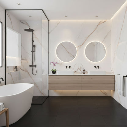 Beige - PVC Gloss Waterproof Wall Panelling