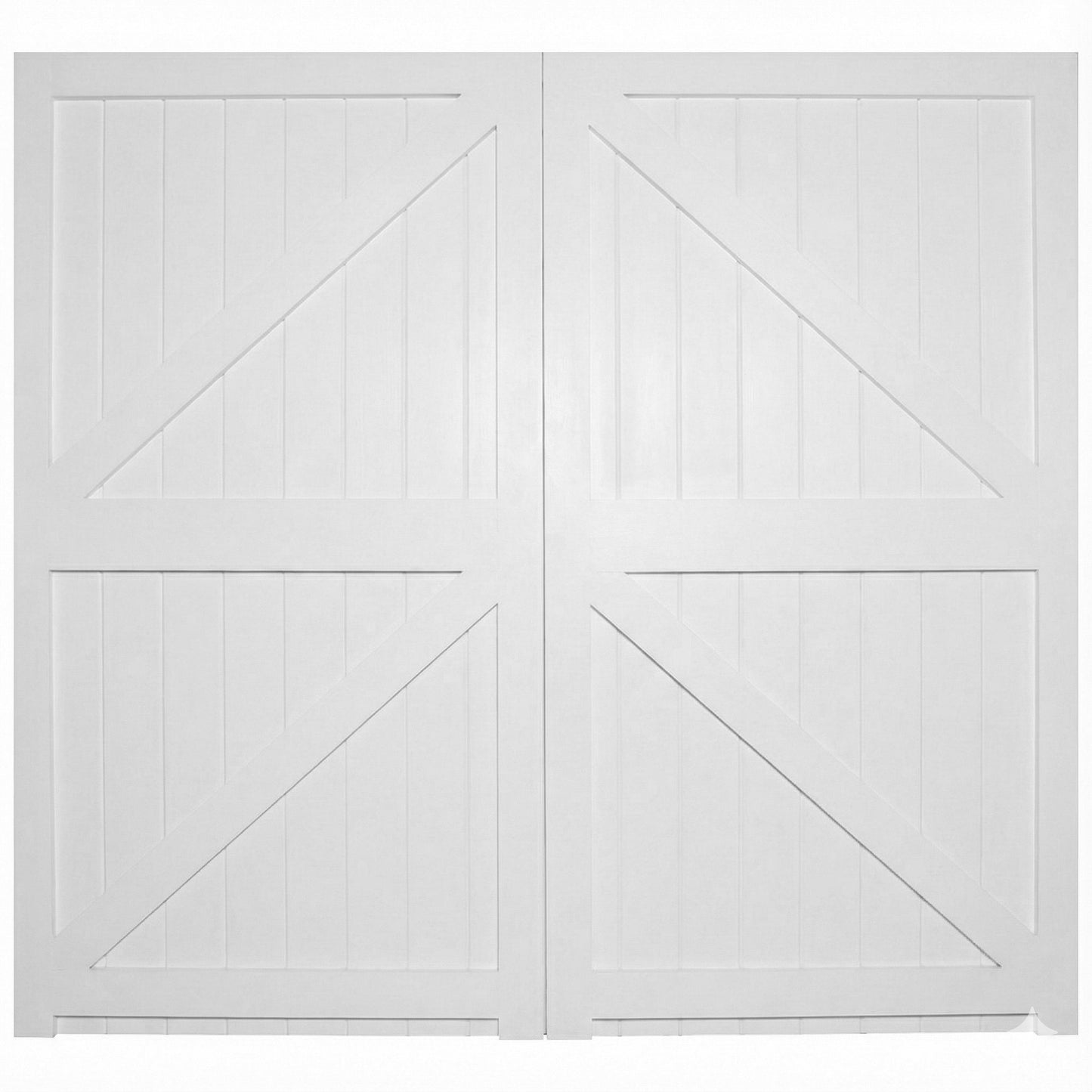 White Painted External Framed, Ledged & Braced Garage Door