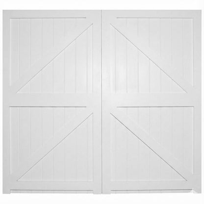 White Painted External Framed, Ledged & Braced Garage Door