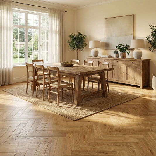 Natural Oak - 18mm Brushed and Oiled Solid Real Wood Flooring