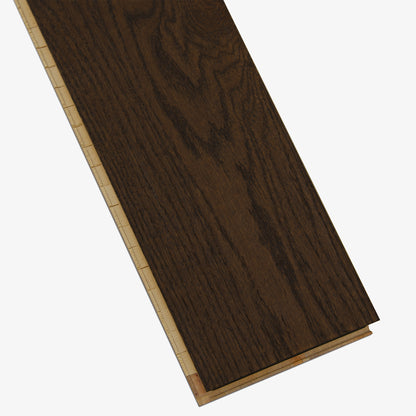 Brown Oak - 14x234x2430mm Light Brushed 5G Click Engineered Real Wood Flooring (EOCL14x234BRO)