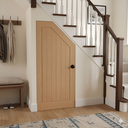 Oak Internal Unfinished Farley Angled Under-Stair Made-to-Measure Cupboard FD30 Fire Door