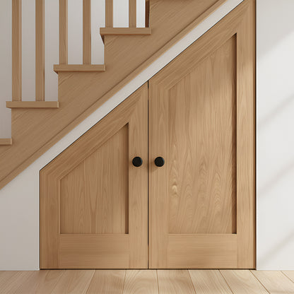 Oak Internal Unfinished Pattern 10 Angled Under-Stair Made-to-Measure Cupboard Door
