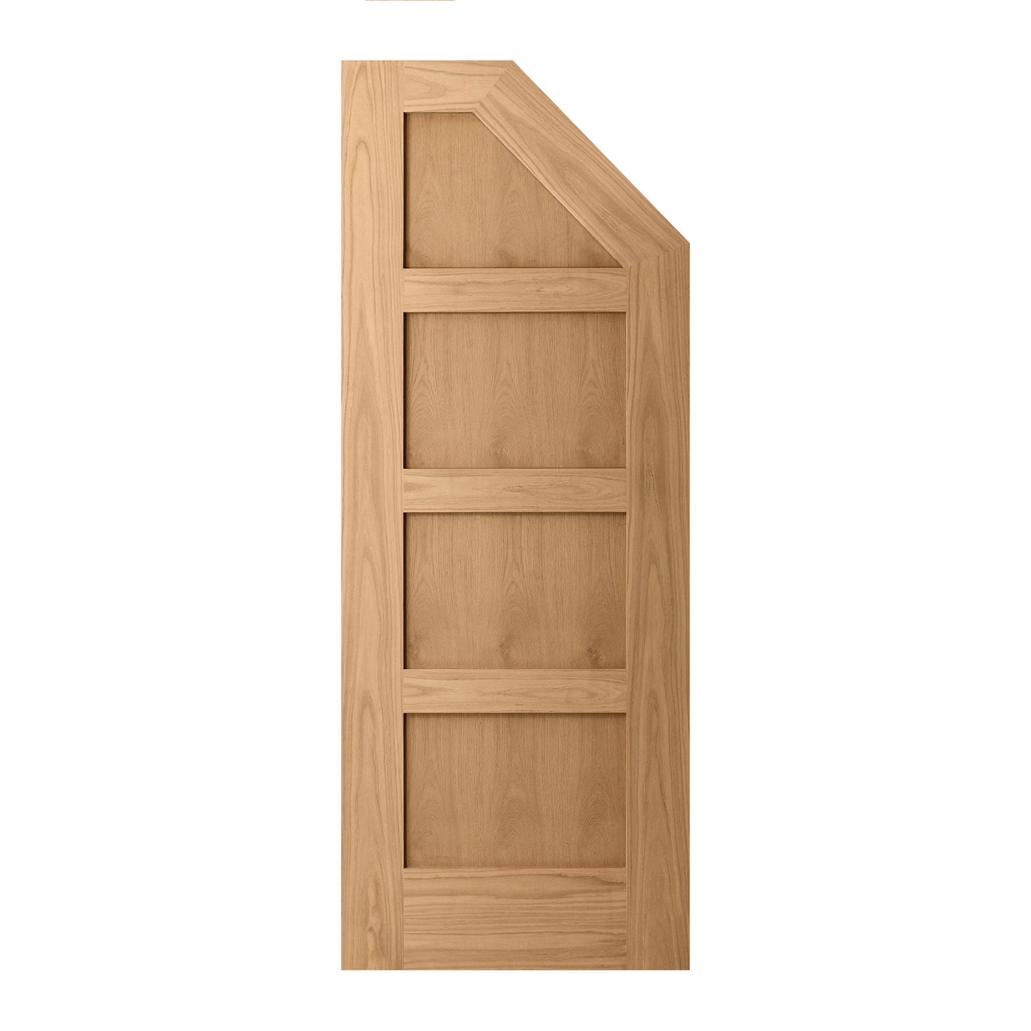 Oak Internal Unfinished Shaker 4 Panel Angled Under-Stair Made-to-Measure Cupboard Door