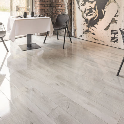 Oak Fresco Snow - Aqua Pro 8mm High Gloss Laminate Flooring