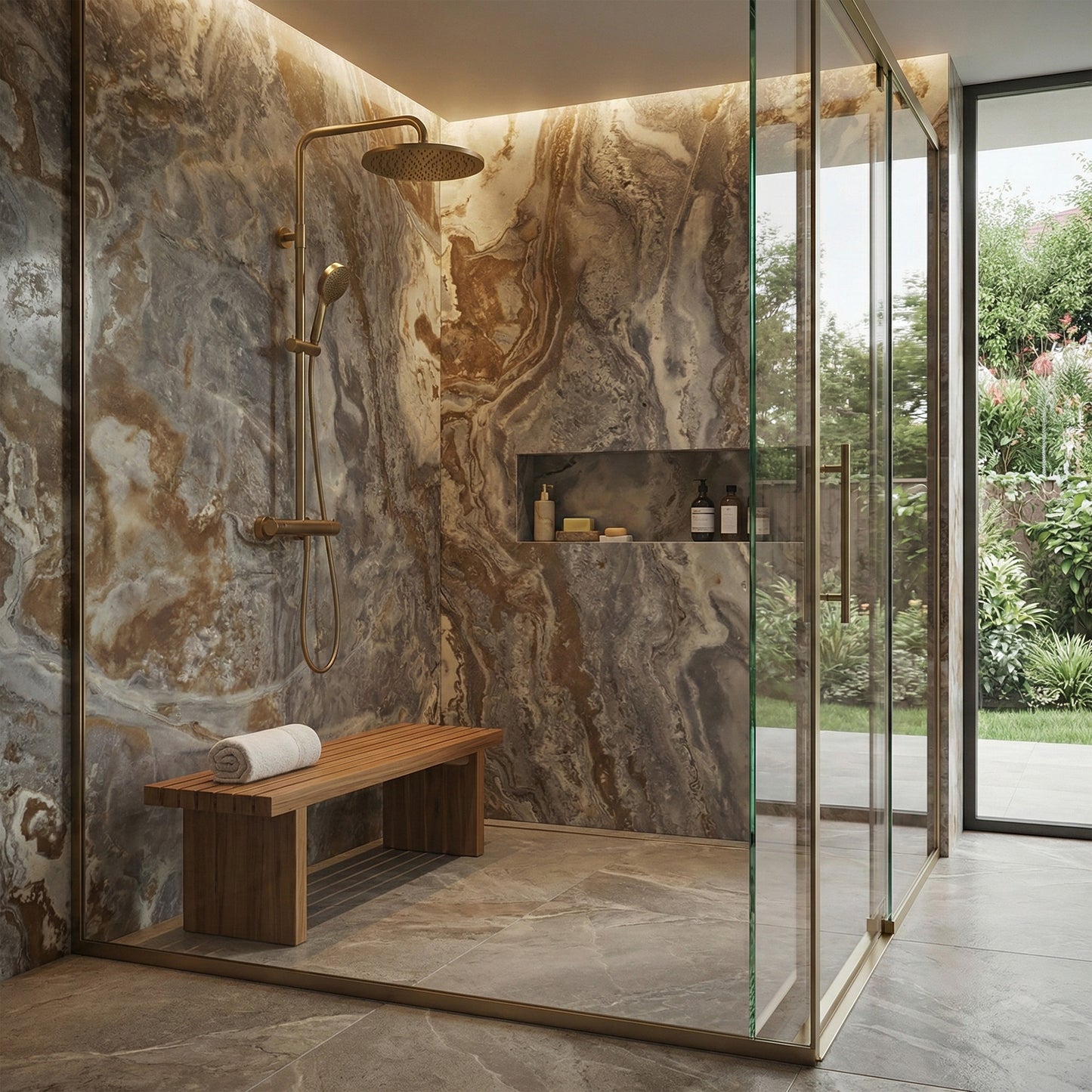 River Marble - PVC Gloss Shower Wall Panel