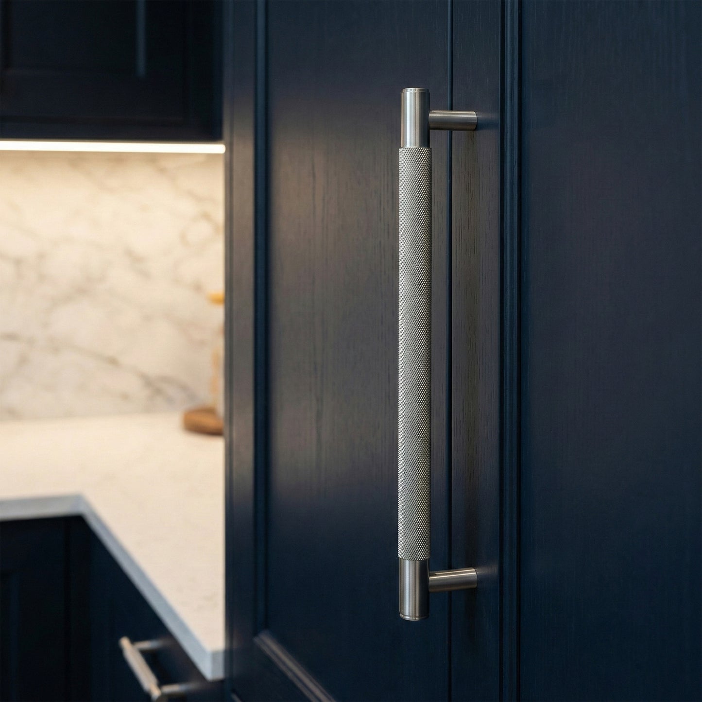 Knurled Large Round T-Bar Pull Handle - Satin Stainless Steel (123416)