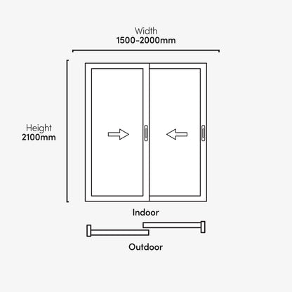 White Aluminium External Clear Glass Sliding Patio Door
