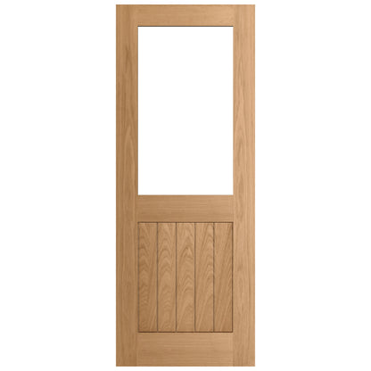 Internal Oak Unfinished Farley 1/2L Clear Glass Door (IOFARG1/2L) (FSC Mixed)