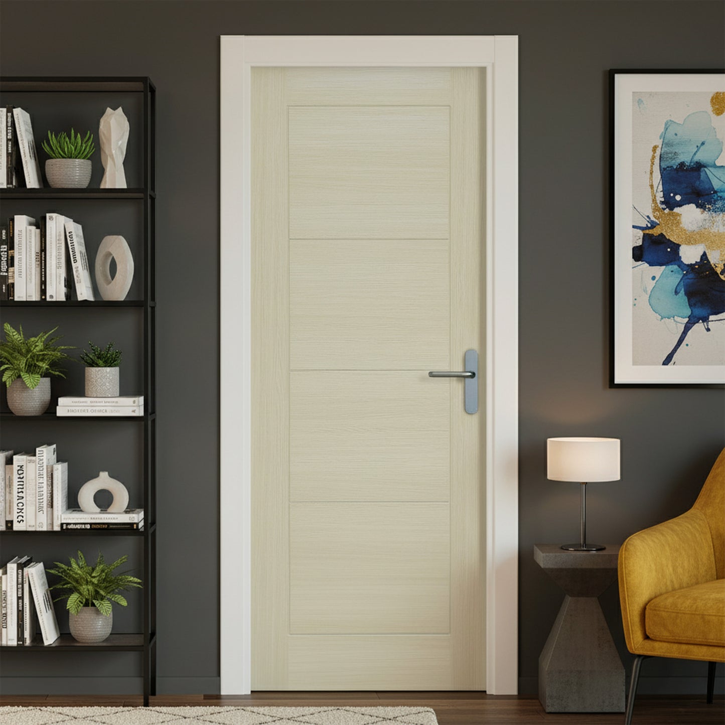 Blonde Oak Internal Fully Finished Endure Laminate Ladder FD30 Fire Door (121992)