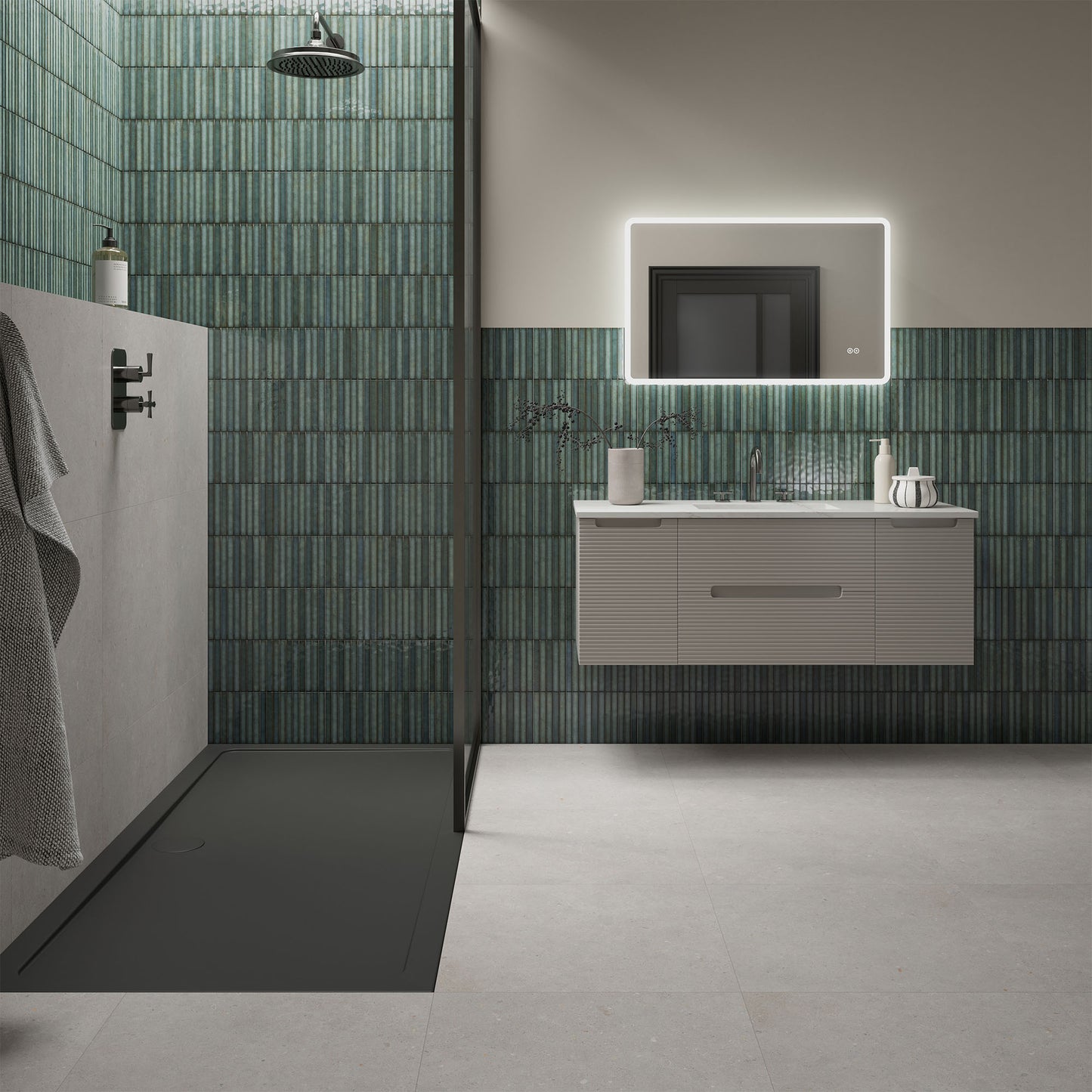 Emerald Gloss - Elara Smooth Linear Ceramic Wall Tile