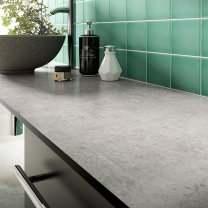 Woodstone Gris - Square Edge Laminate Worktop 3000mm x 600mm x 38mm