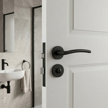 Nemo Internal Privacy Lever Door Handle Set - Matt Black