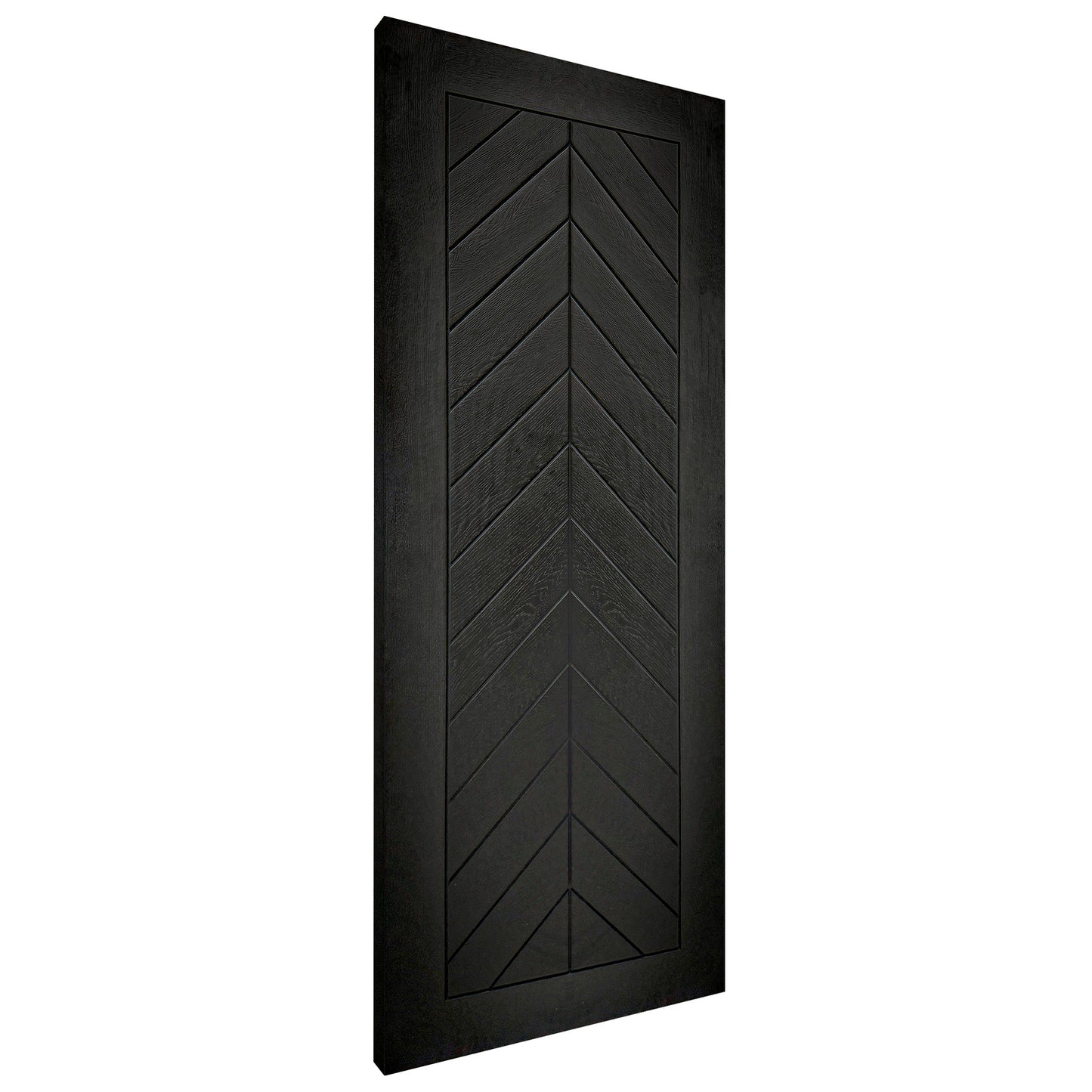 Black Internal Fully Finished Oak Chevron Door